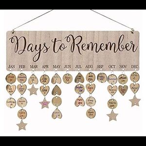 Birthday tracker wall hanger